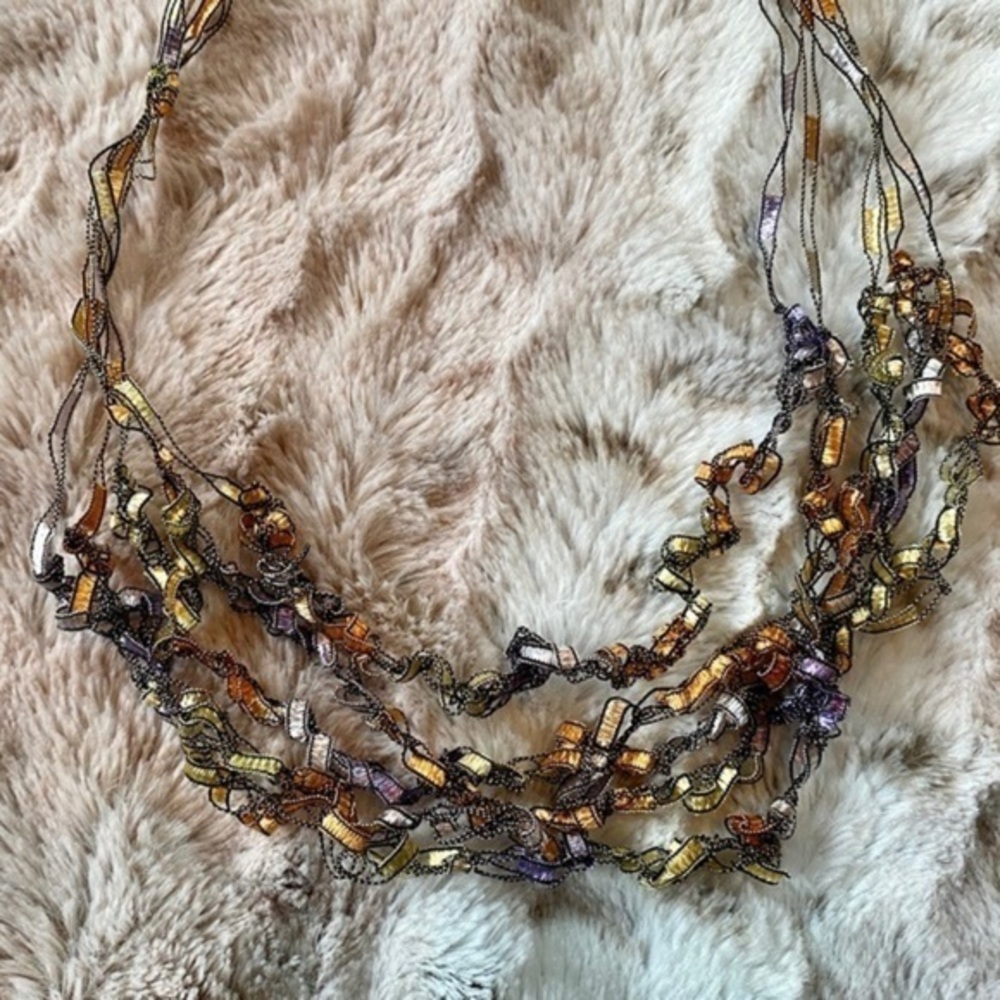 Unique Thread Multicolored Delicate Neckla… - Picture 1 of 7